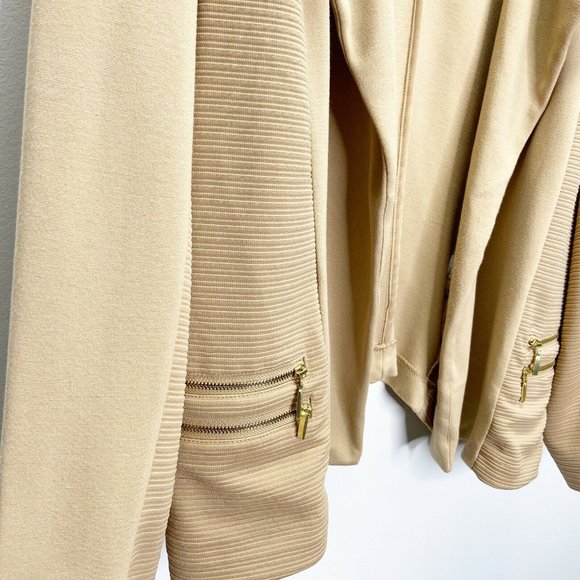 Chicos Moto Draped Open Front Ribbed Jacket - Picture 5 of 10